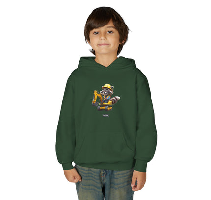 Construction Worker Raccoon - Kids Hoodie