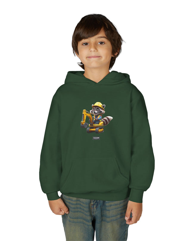 Construction Worker Raccoon - Kids Hoodie